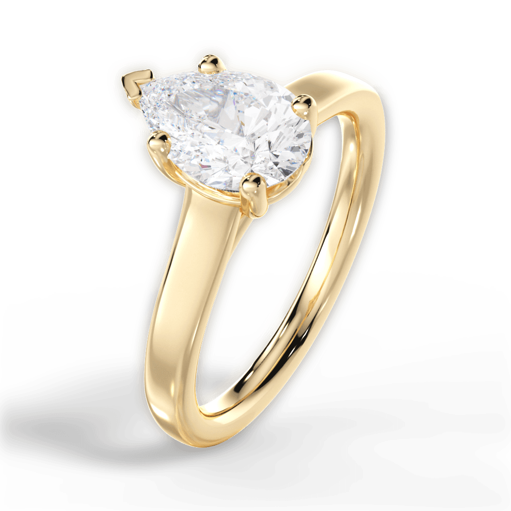 14kt Yellow Gold/18kt Yellow Gold/pear/side