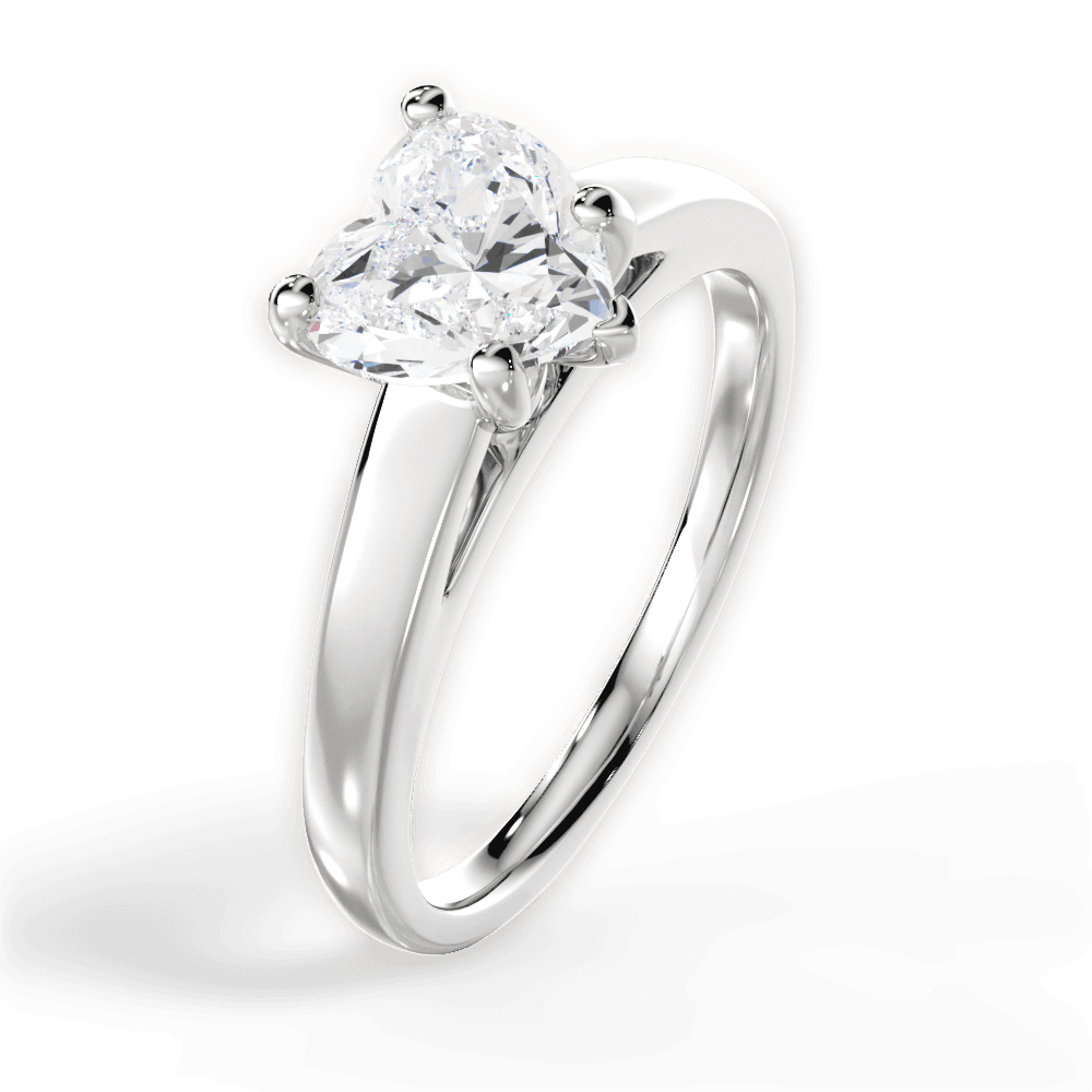 14kt White Gold/18kt White Gold/Platinum/heart/side