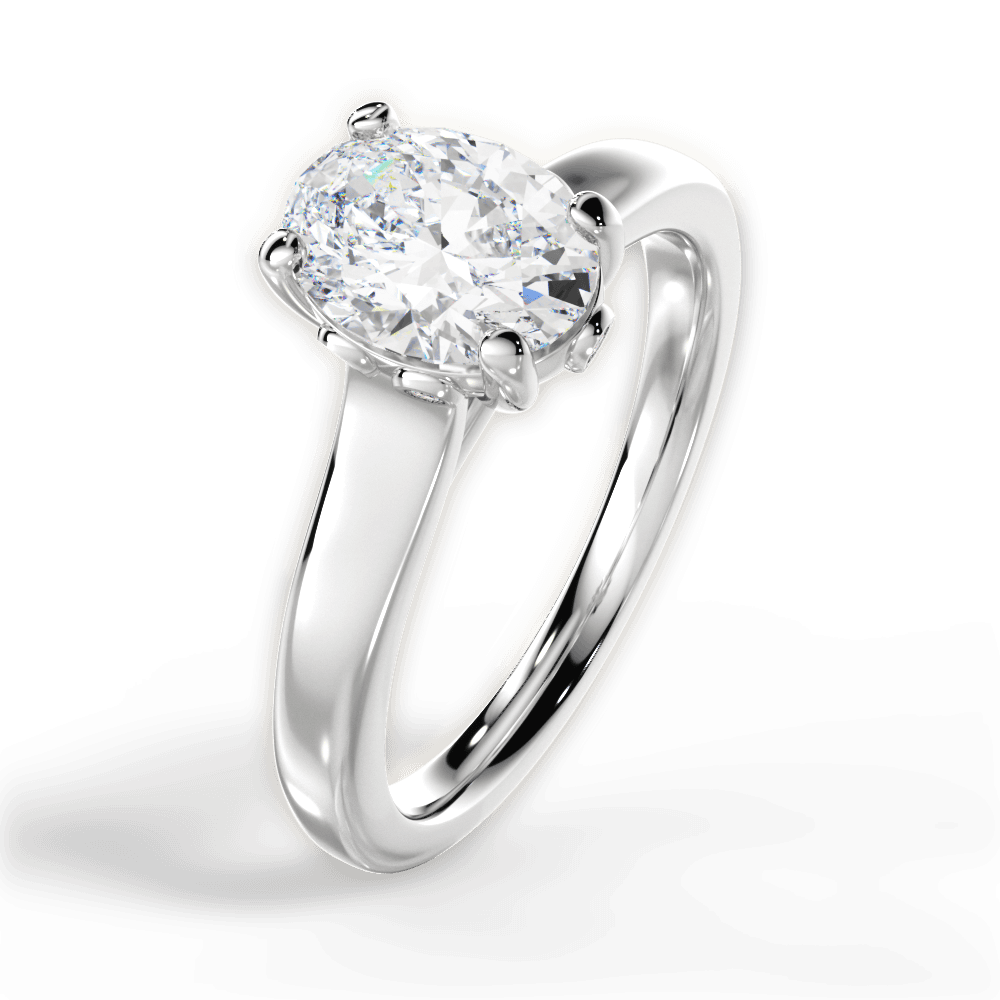 14kt White Gold/18kt White Gold/Platinum/oval/side