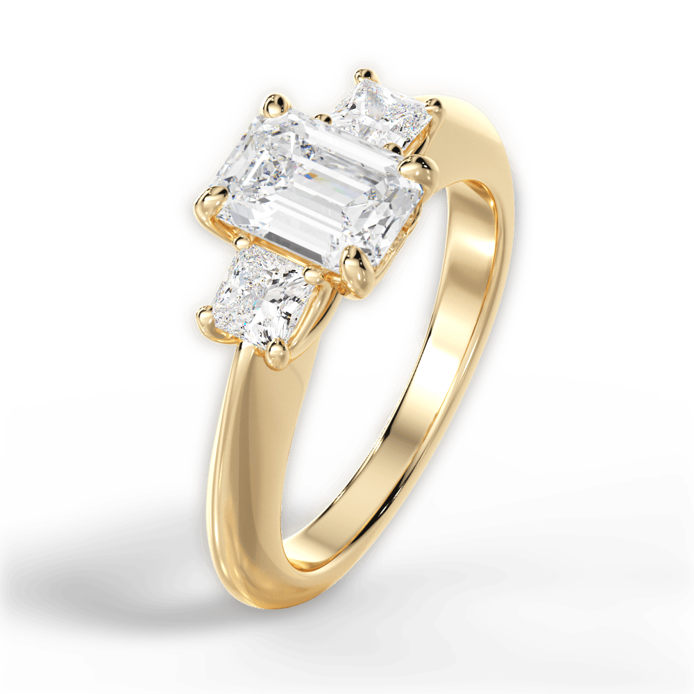 14kt Yellow Gold/18kt Yellow Gold/emerald/side