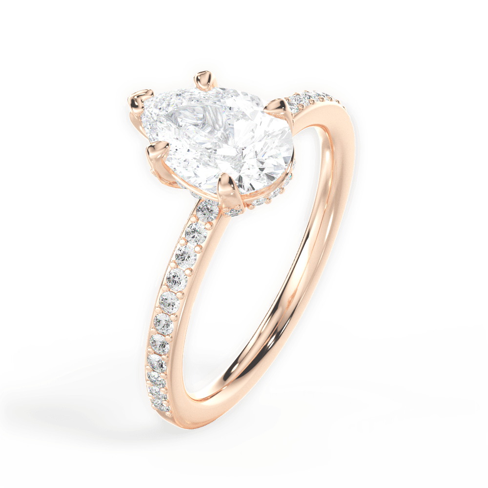 14kt Rose Gold/18kt Rose Gold/pear/side