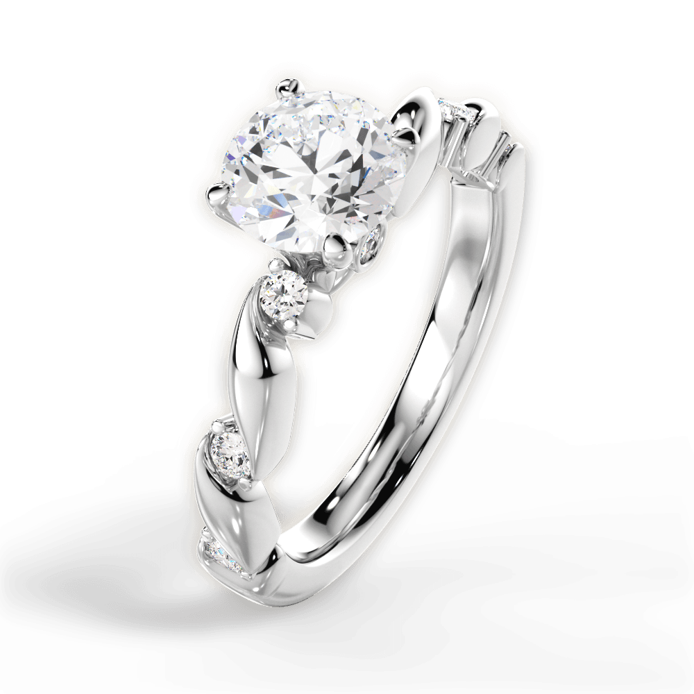 14kt White Gold/18kt White Gold/Platinum/round/side