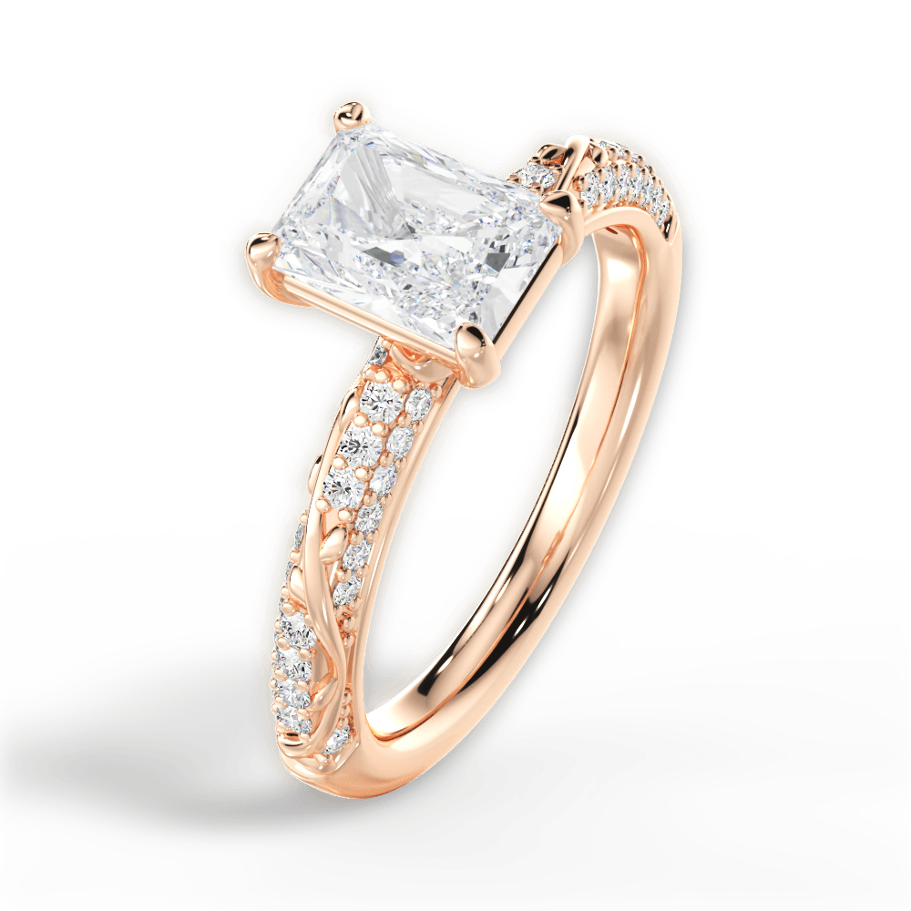 14kt Rose Gold/18kt Rose Gold/radiant/side