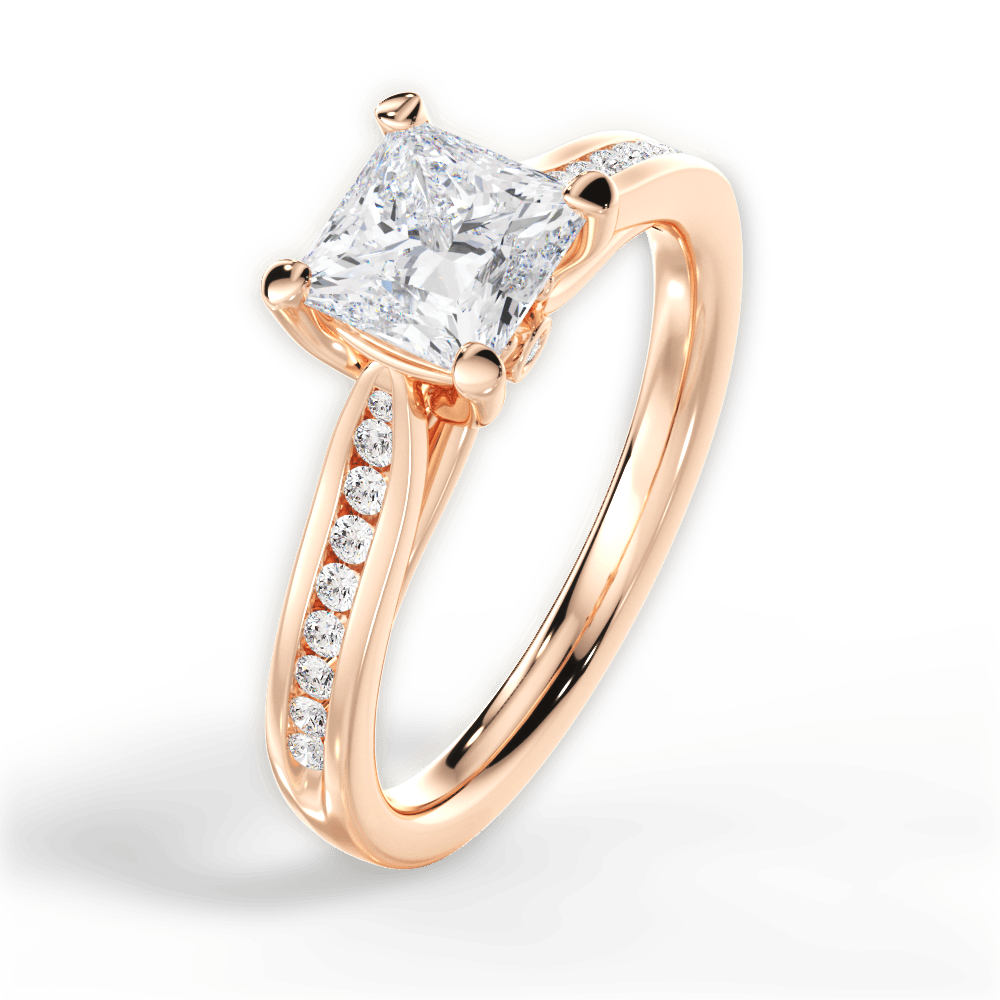 14kt Rose Gold/18kt Rose Gold/princess/side