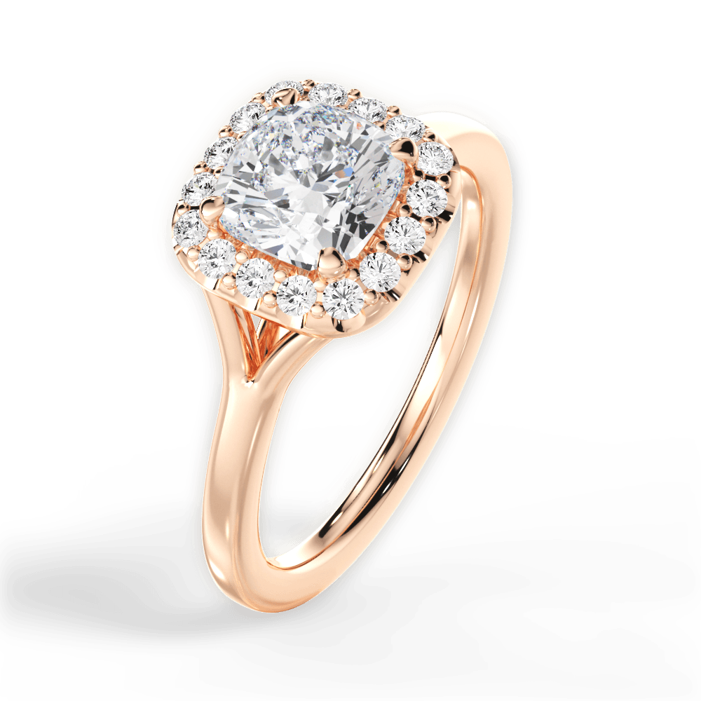 14kt Rose Gold/18kt Rose Gold/cushion/side