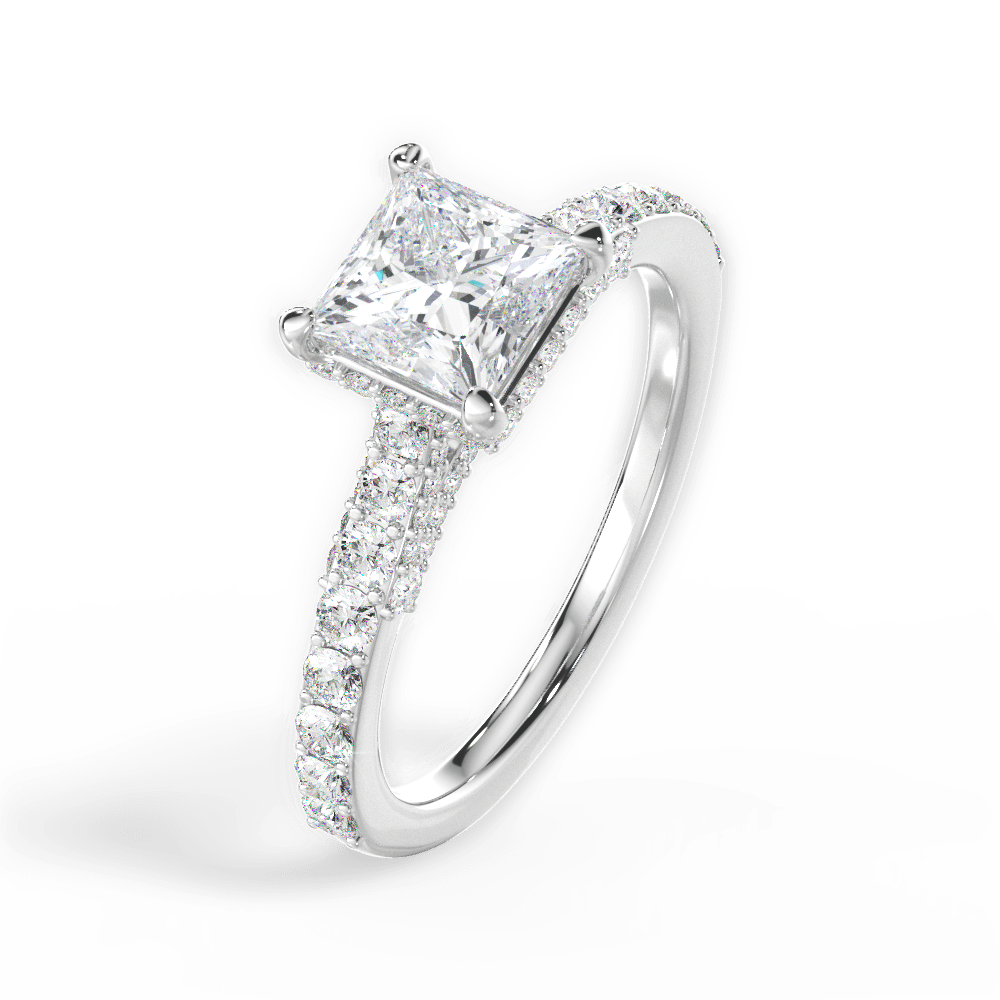 14kt White Gold/18kt White Gold/Platinum/princess/side