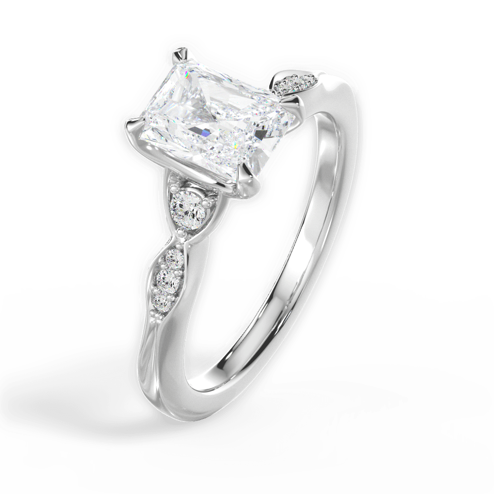 14kt White Gold/18kt White Gold/Platinum/radiant/side