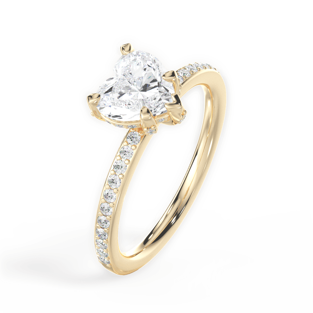 14kt Yellow Gold/18kt Yellow Gold/heart/side