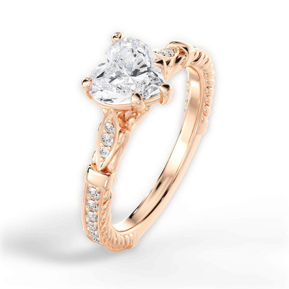 14kt Rose Gold/18kt Rose Gold/heart/side