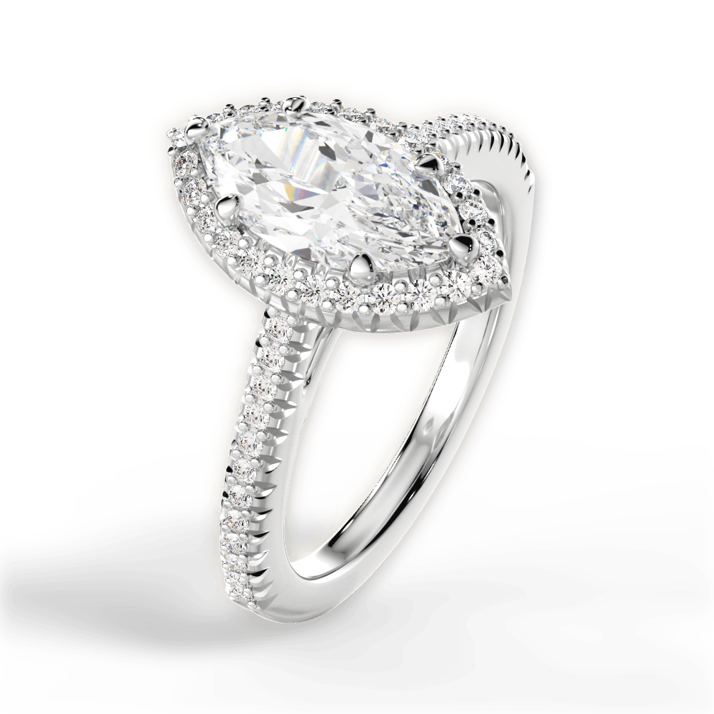 14kt White Gold/18kt White Gold/Platinum/marquise/side