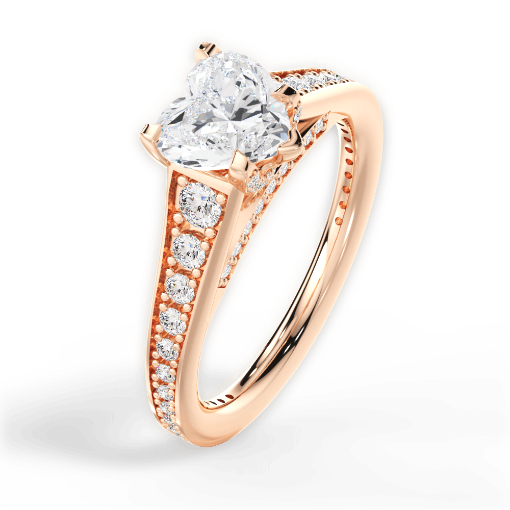 14kt Rose Gold/18kt Rose Gold/heart/side
