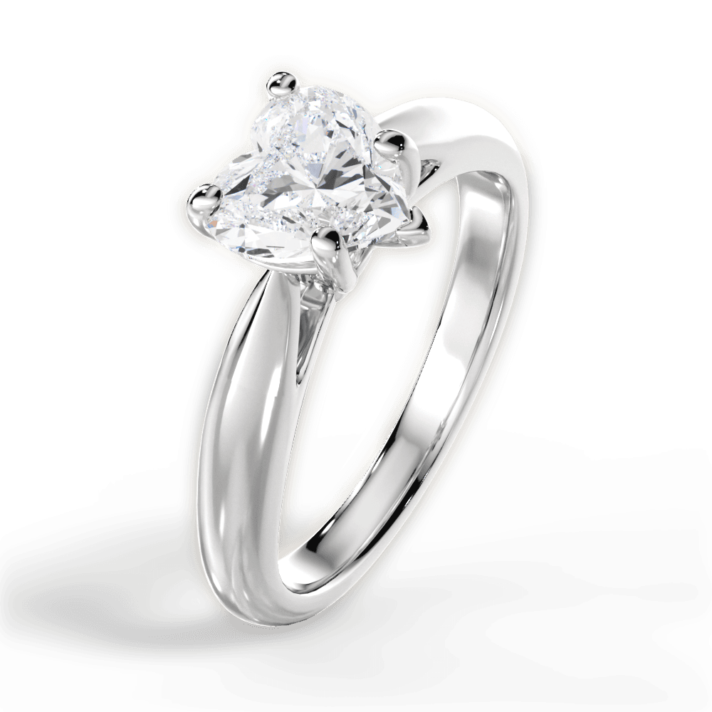 14kt White Gold/18kt White Gold/Platinum/heart/side