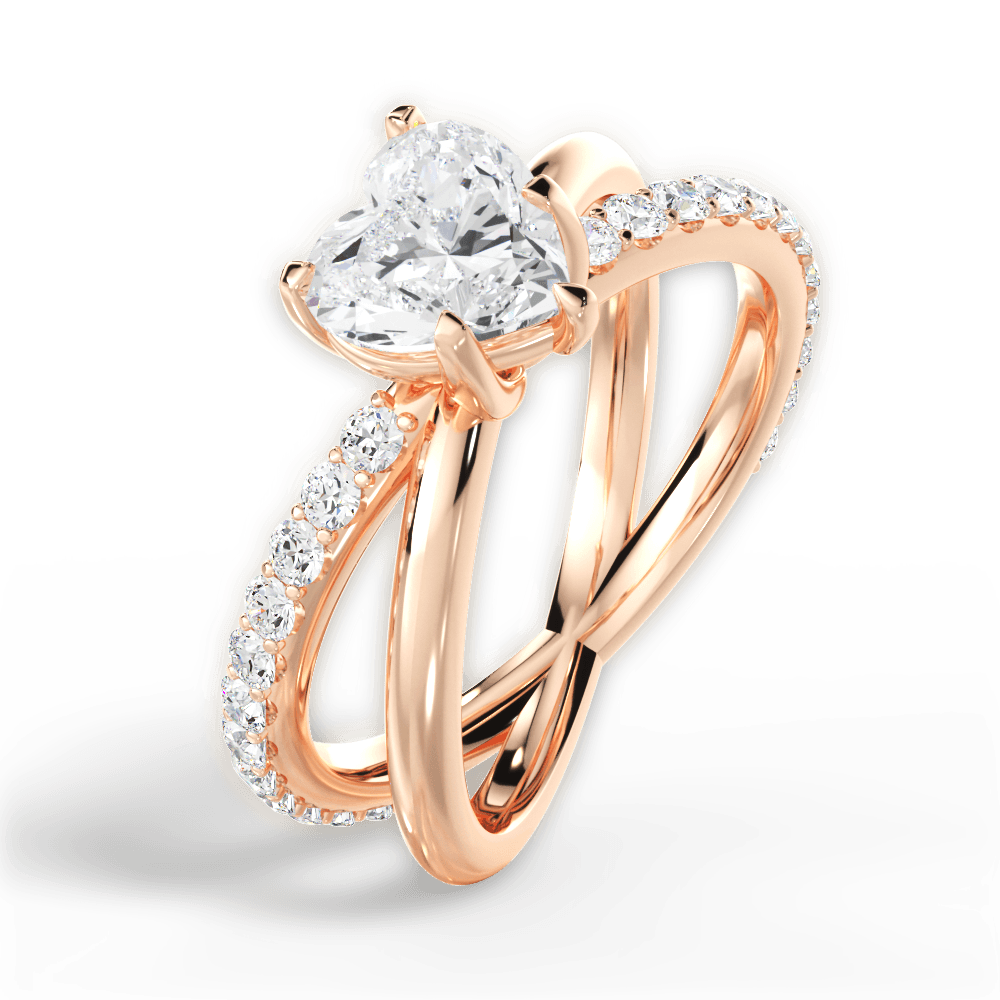 14kt Rose Gold/18kt Rose Gold/heart/side