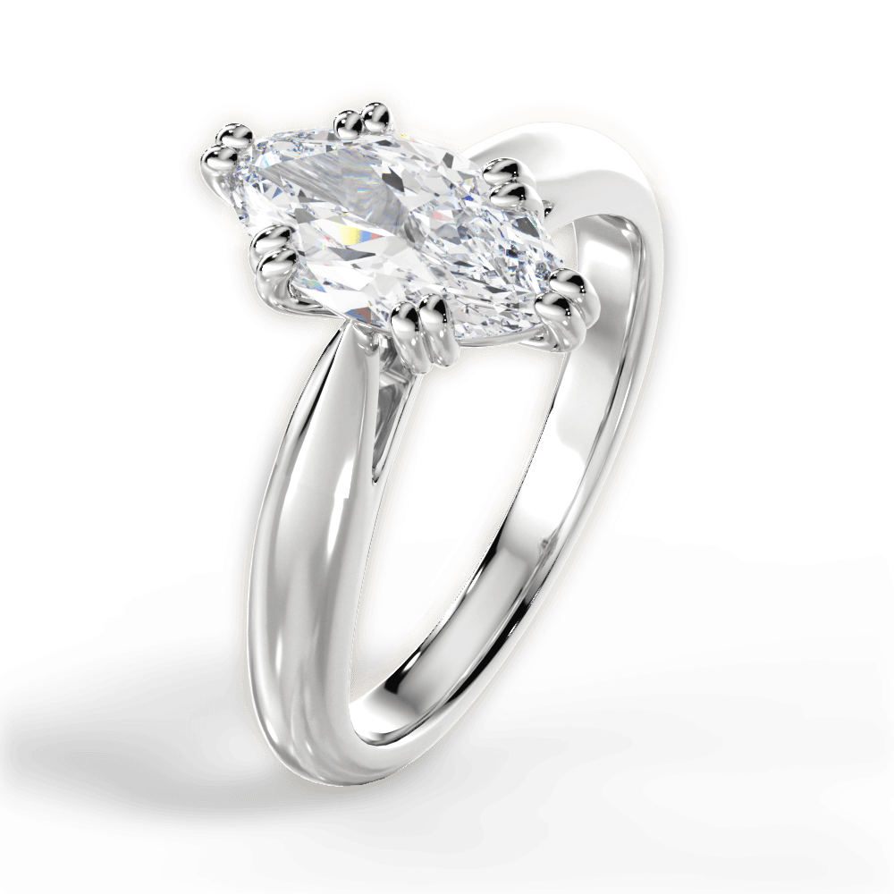 14kt White Gold/18kt White Gold/Platinum/marquise/side