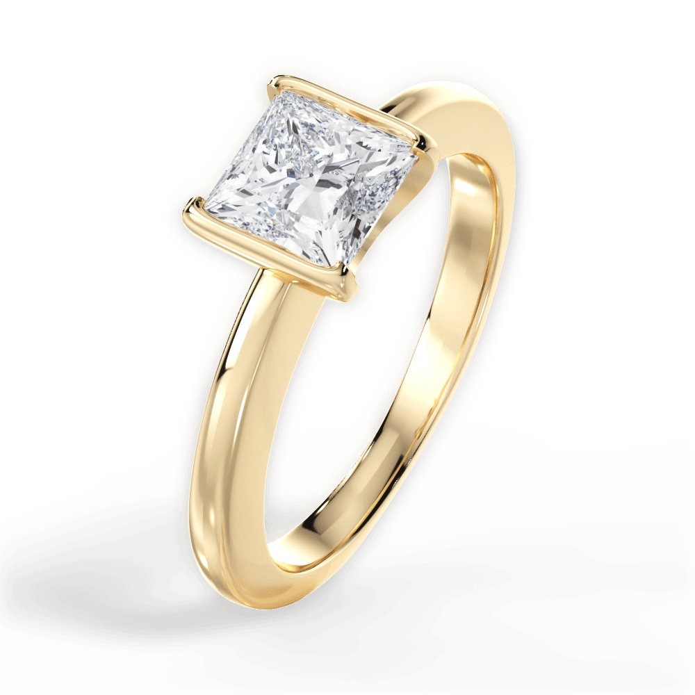 14kt Yellow Gold/18kt Yellow Gold/princess/side