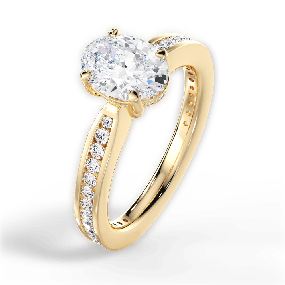 14kt Yellow Gold/18kt Yellow Gold/oval/side