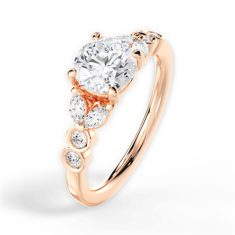 14kt Rose Gold/18kt Rose Gold/round/side