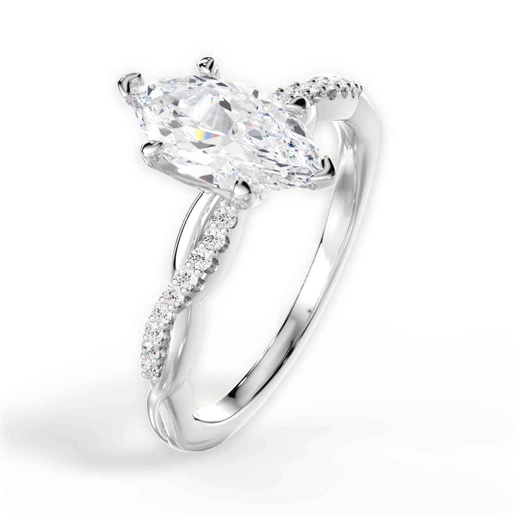 14kt White Gold/18kt White Gold/Platinum/marquise/side