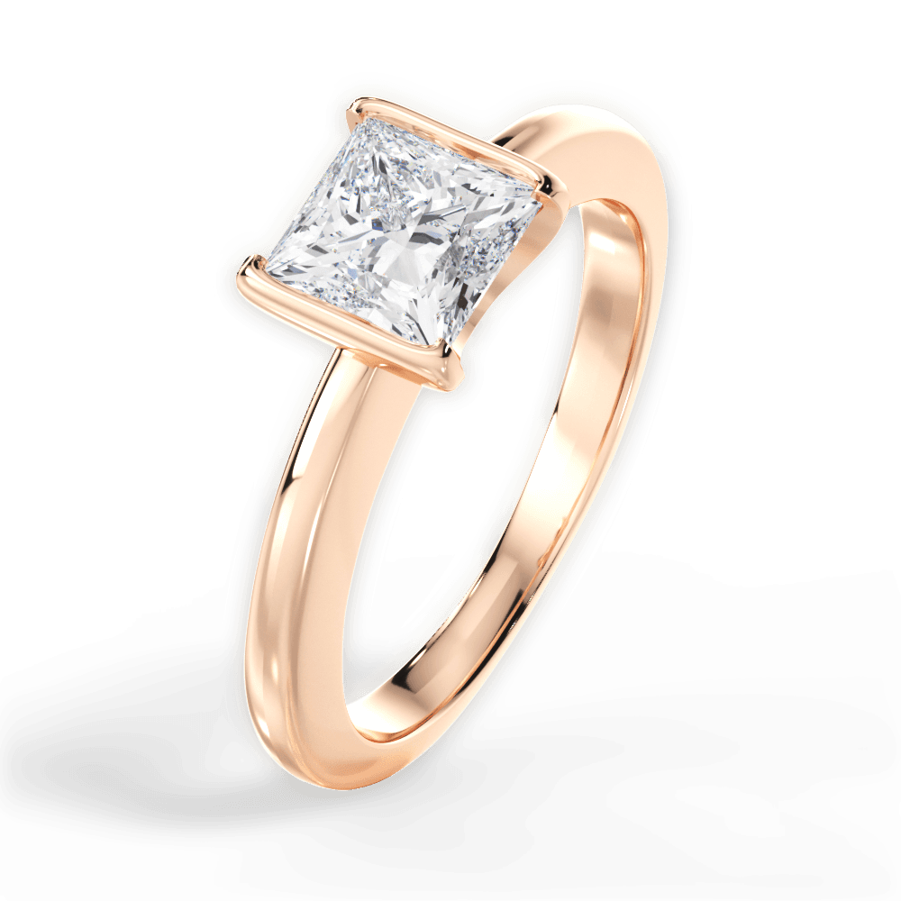14kt Rose Gold/18kt Rose Gold/princess/side