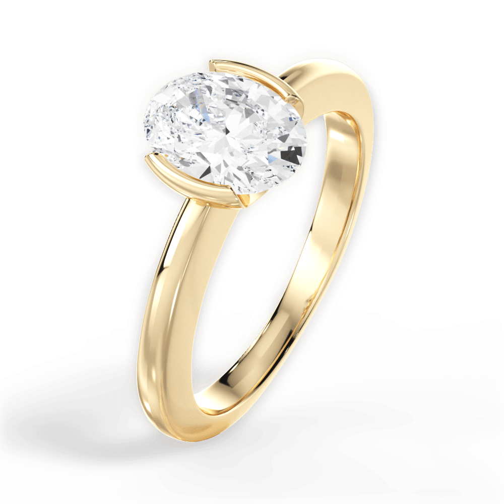 14kt Yellow Gold/18kt Yellow Gold/oval/side