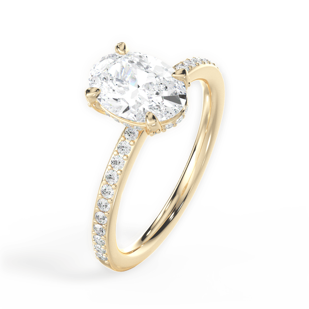 14kt Yellow Gold/18kt Yellow Gold/oval/side