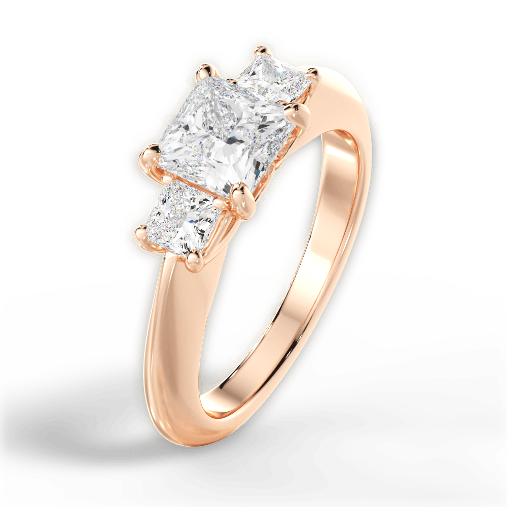 14kt Rose Gold/18kt Rose Gold/princess/side