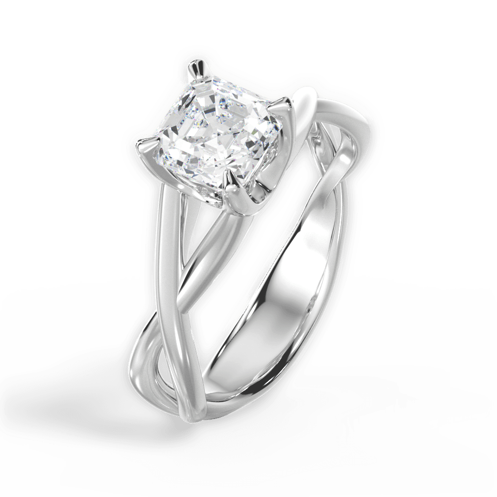 14kt White Gold/18kt White Gold/Platinum/asscher/side