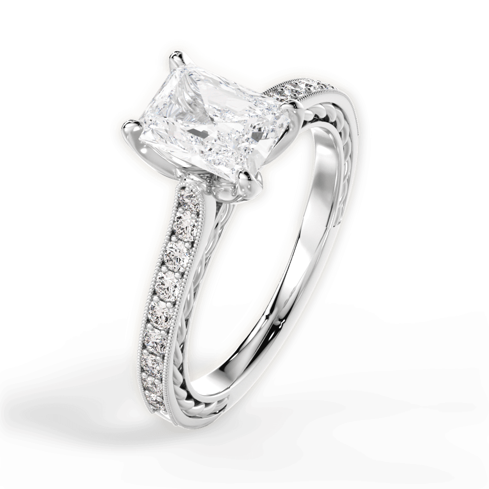 14kt White Gold/18kt White Gold/Platinum/radiant/side