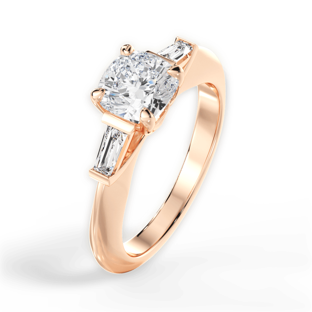 14kt Rose Gold/18kt Rose Gold/cushion/side