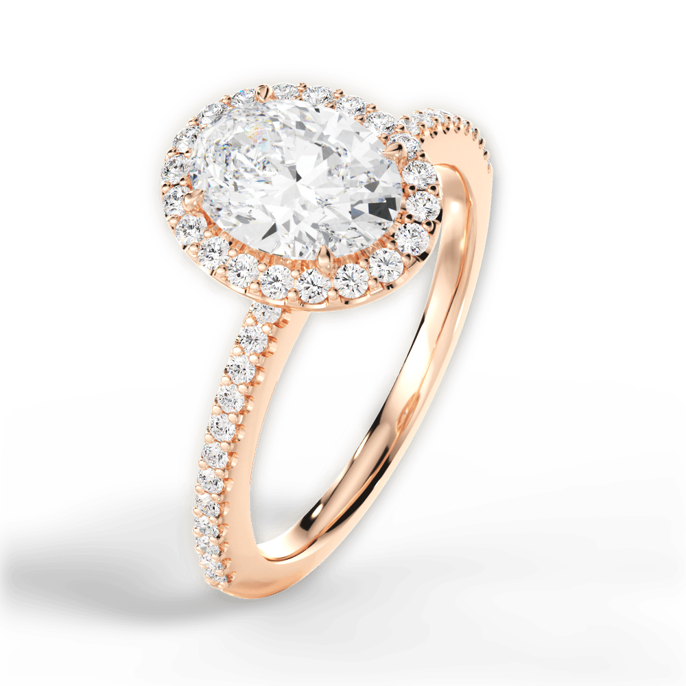 14kt Rose Gold/18kt Rose Gold/oval/side