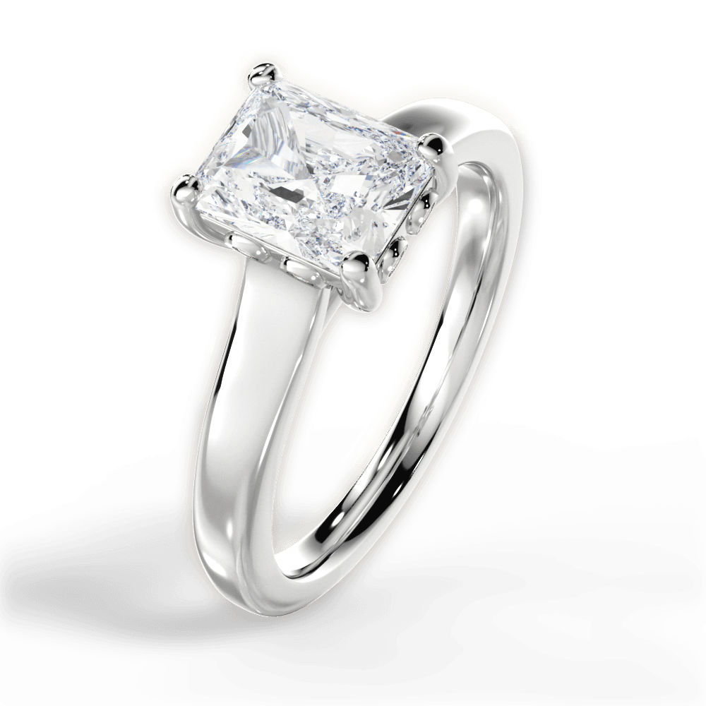 14kt White Gold/18kt White Gold/Platinum/radiant/side