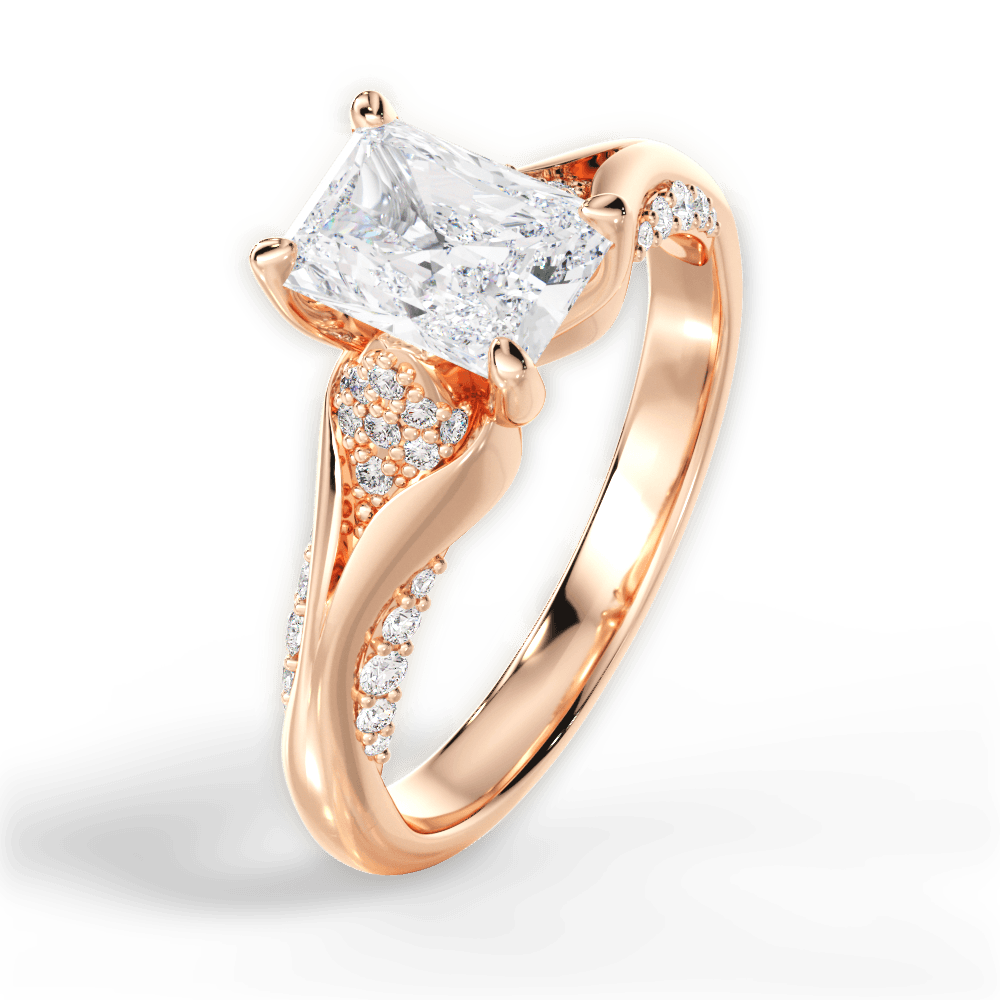 14kt Rose Gold/18kt Rose Gold/radiant/side