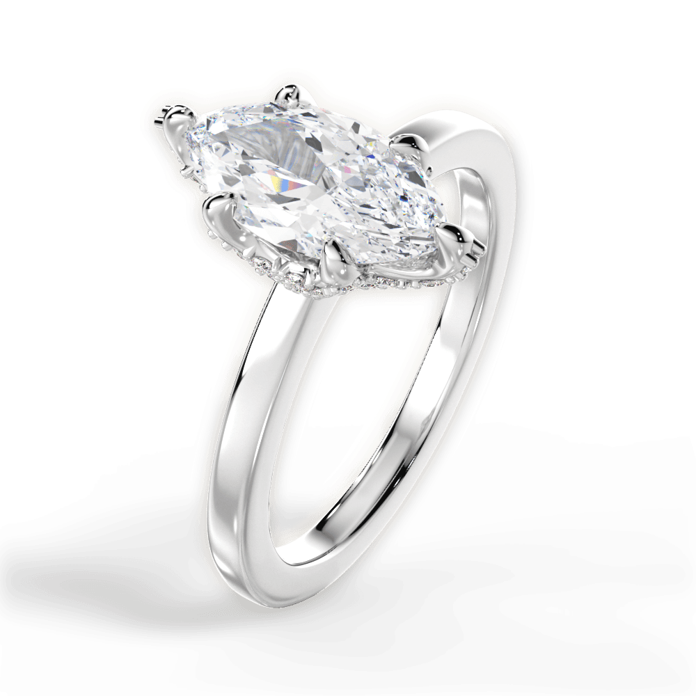 14kt White Gold/18kt White Gold/Platinum/marquise/side