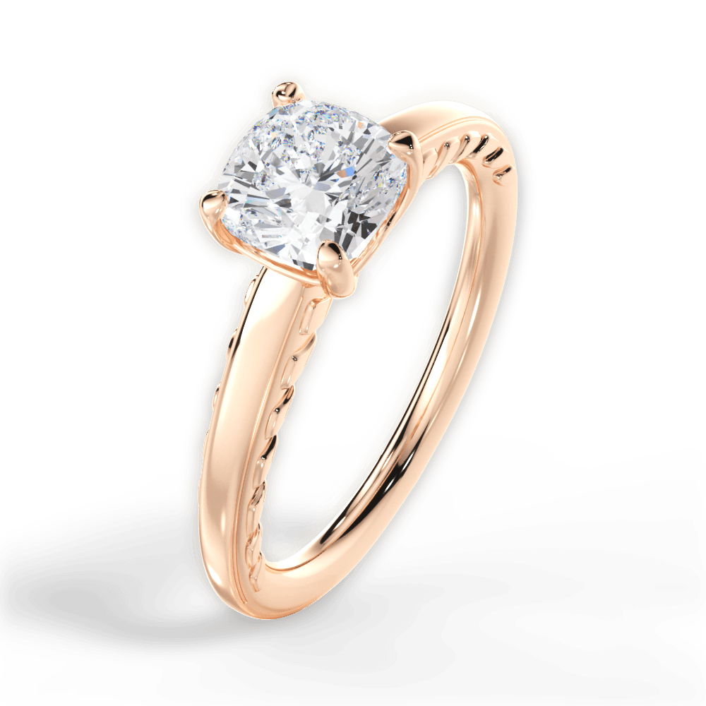 14kt Rose Gold/18kt Rose Gold/cushion/side