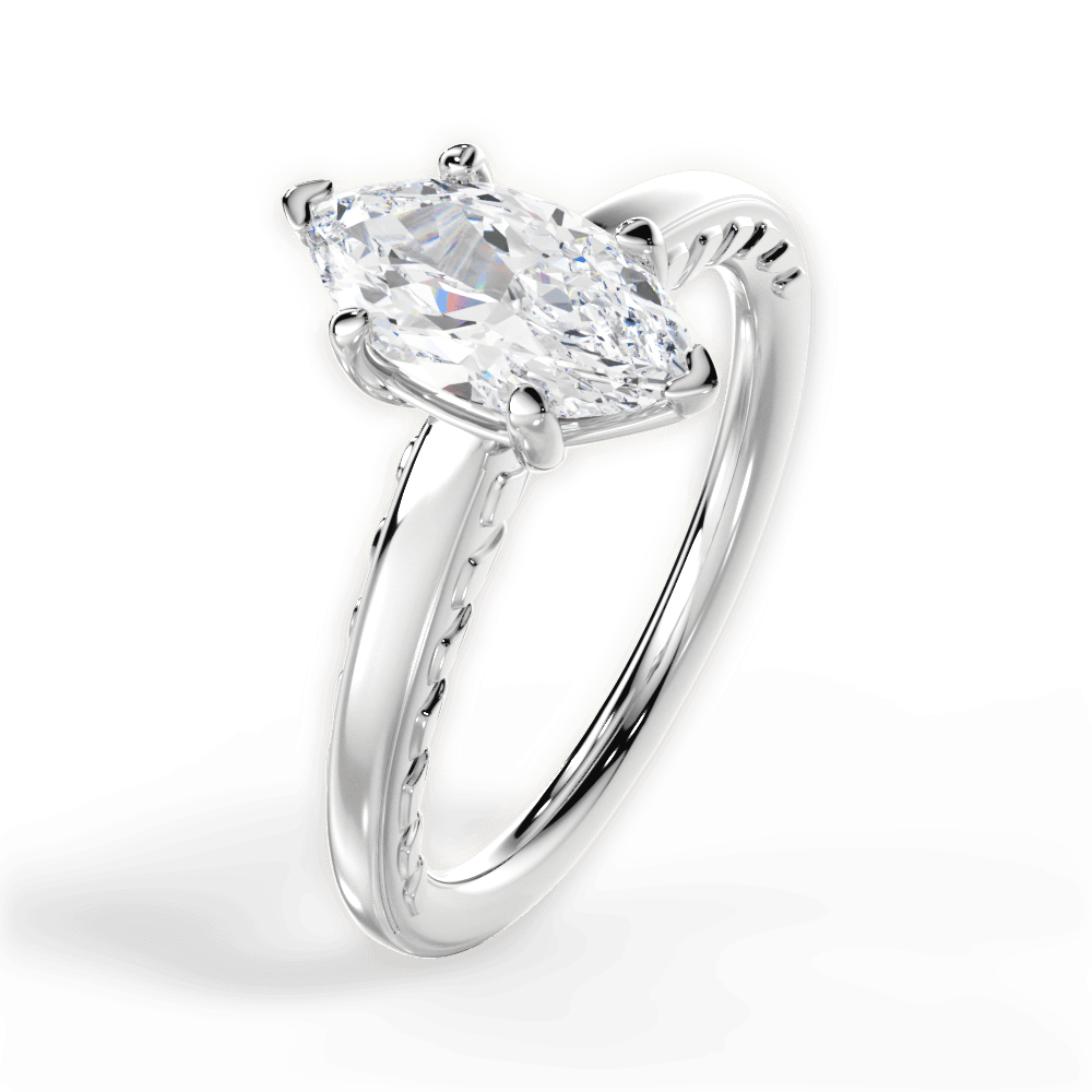 14kt White Gold/18kt White Gold/Platinum/marquise/side