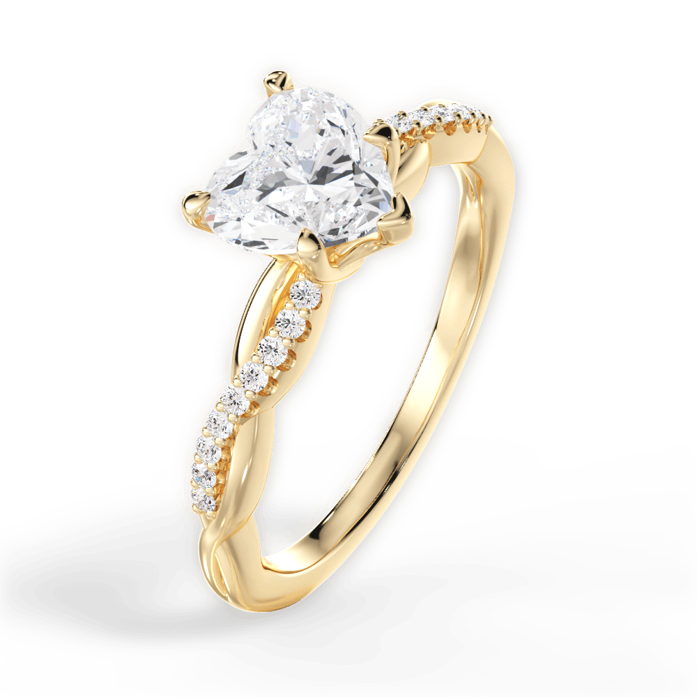 14kt Yellow Gold/18kt Yellow Gold/heart/side