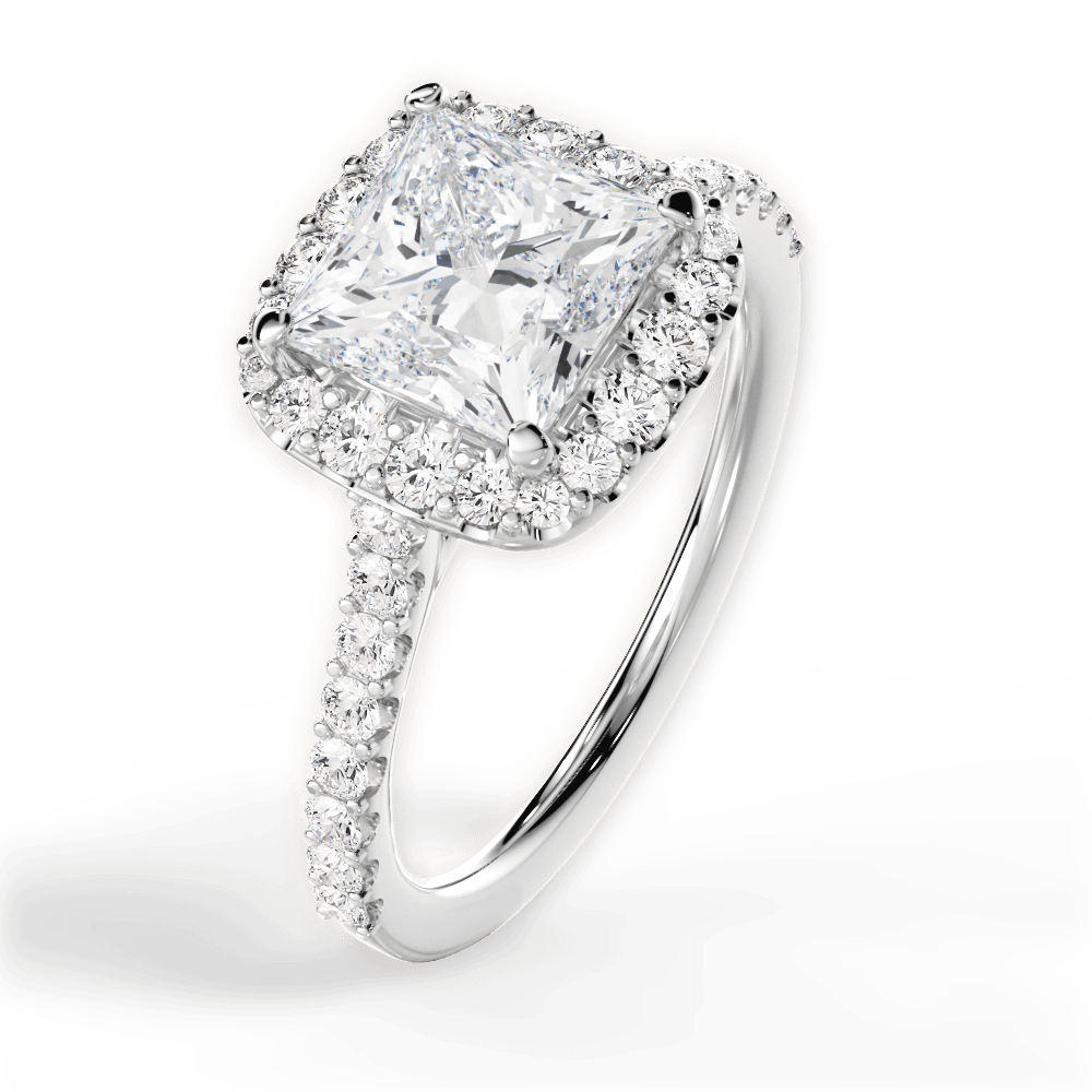 14kt White Gold/18kt White Gold/Platinum/princess/side