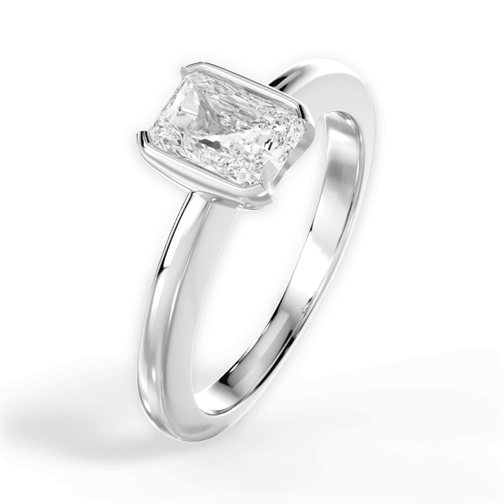 14kt White Gold/18kt White Gold/Platinum/radiant/side