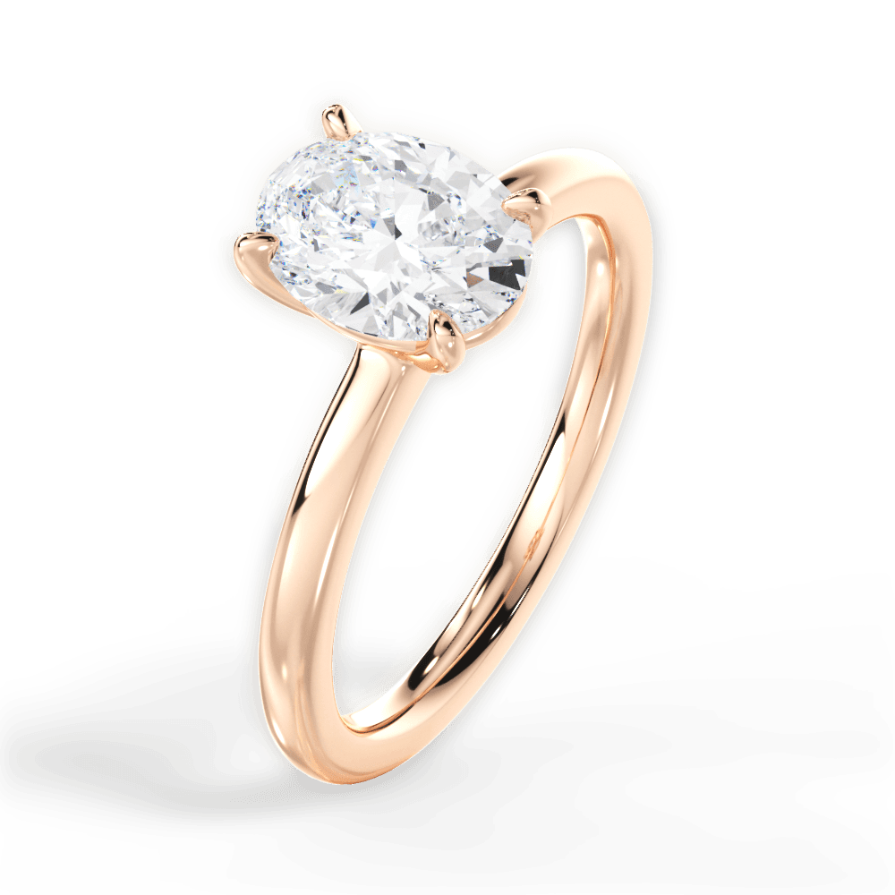 14kt Rose Gold/18kt Rose Gold/oval/side