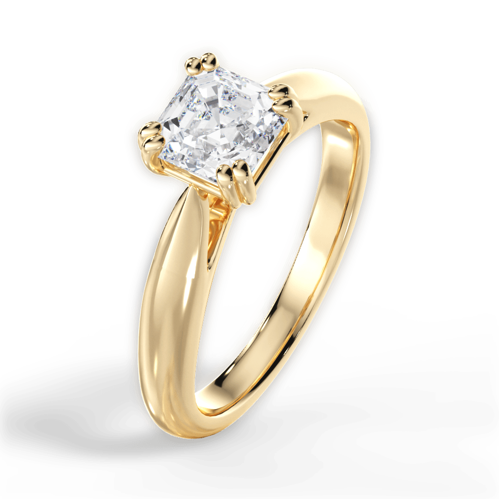 14kt Yellow Gold/18kt Yellow Gold/asscher/side