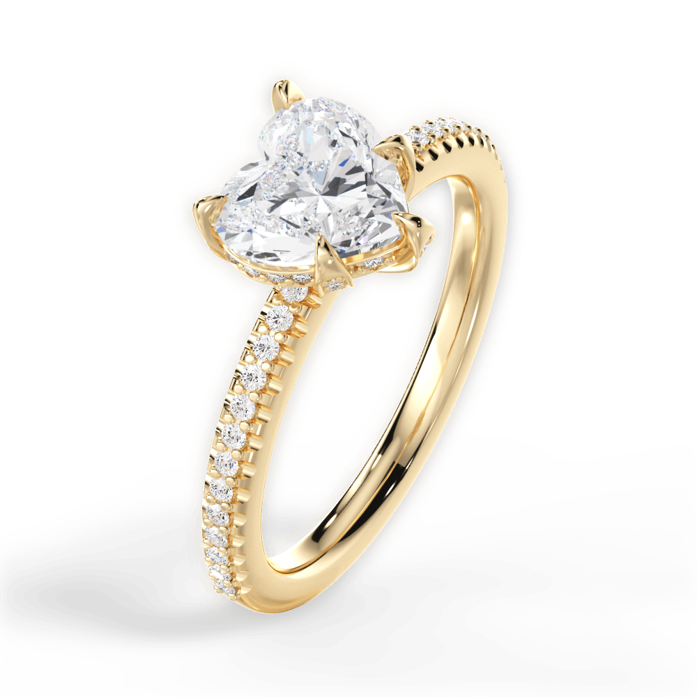 14kt Yellow Gold/18kt Yellow Gold/heart/side