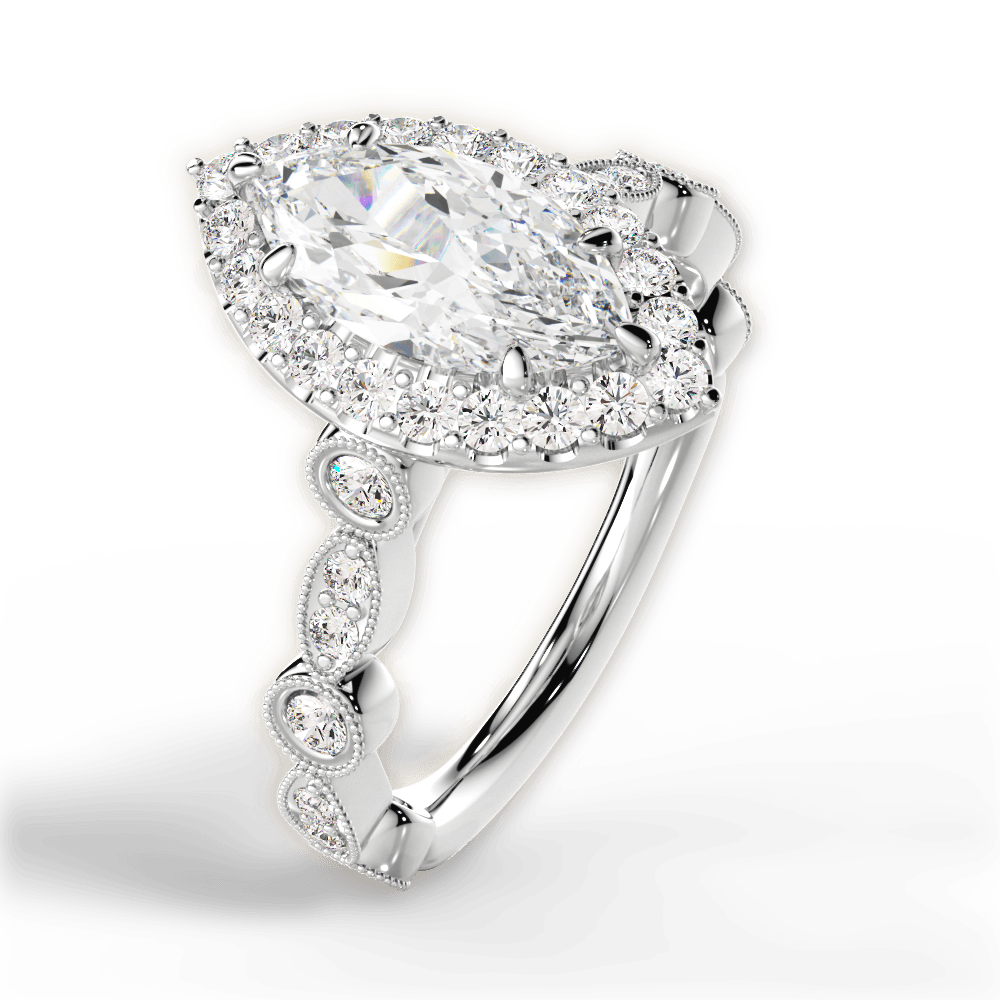 14kt White Gold/18kt White Gold/Platinum/marquise/side