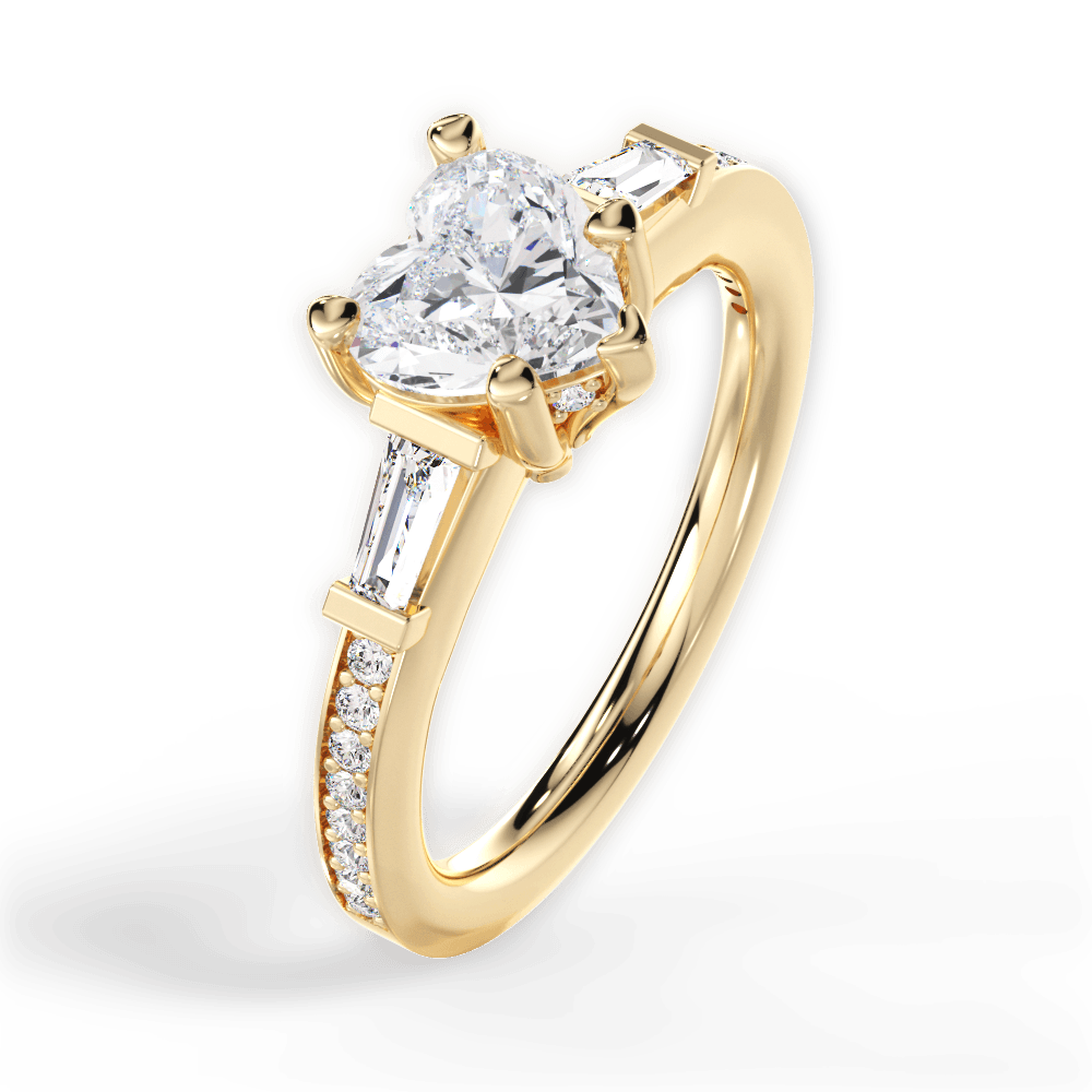 14kt Yellow Gold/18kt Yellow Gold/heart/side
