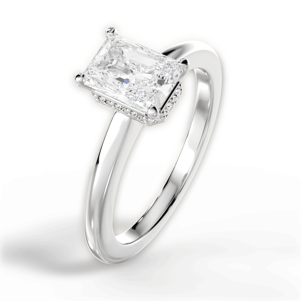 14kt White Gold/18kt White Gold/Platinum/radiant/side