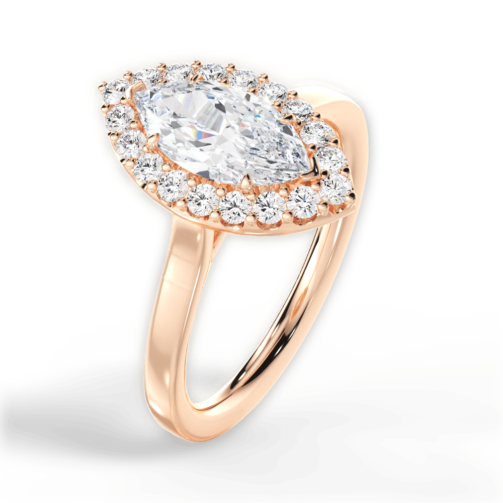14kt Rose Gold/18kt Rose Gold/marquise/side
