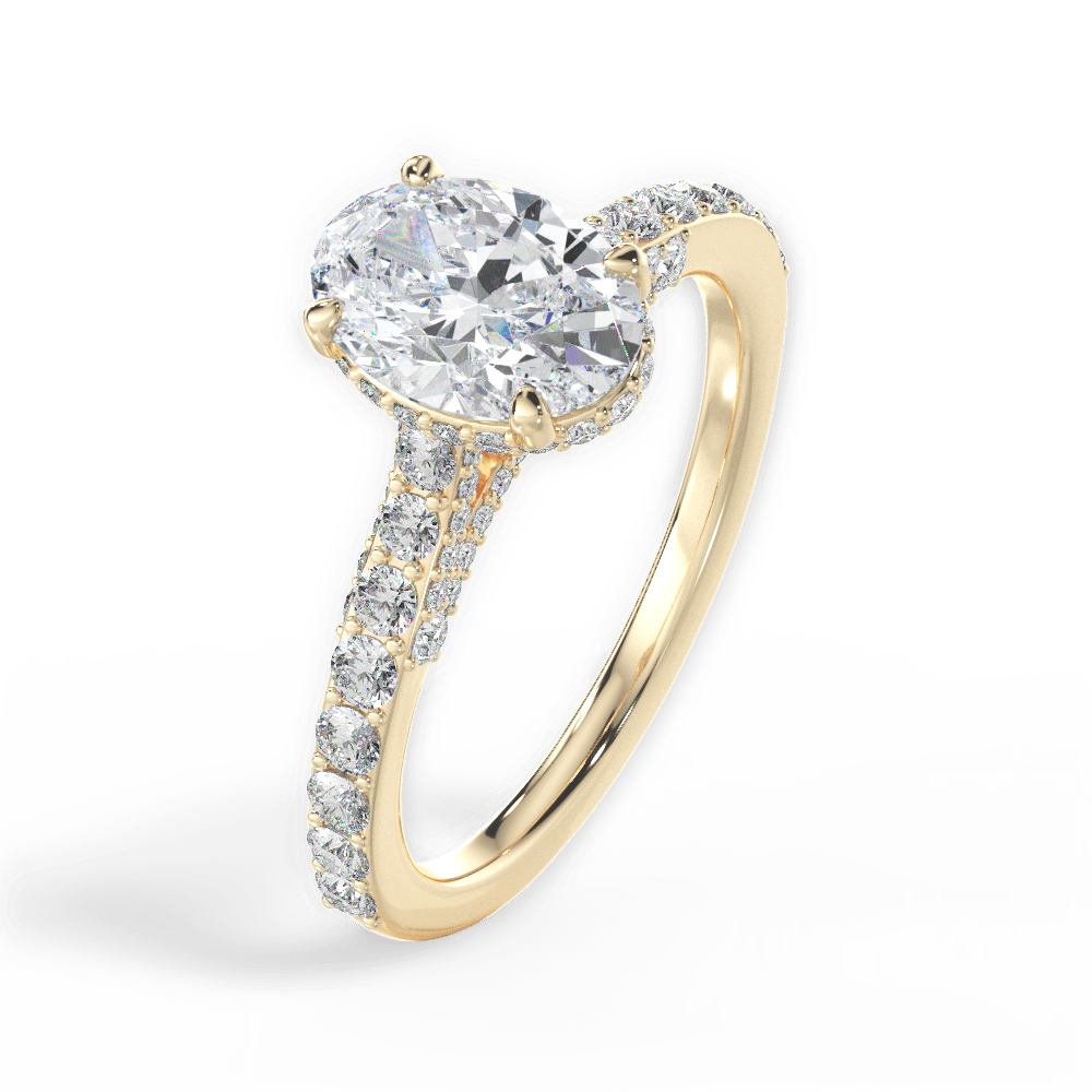 14kt Yellow Gold/18kt Yellow Gold/oval/side