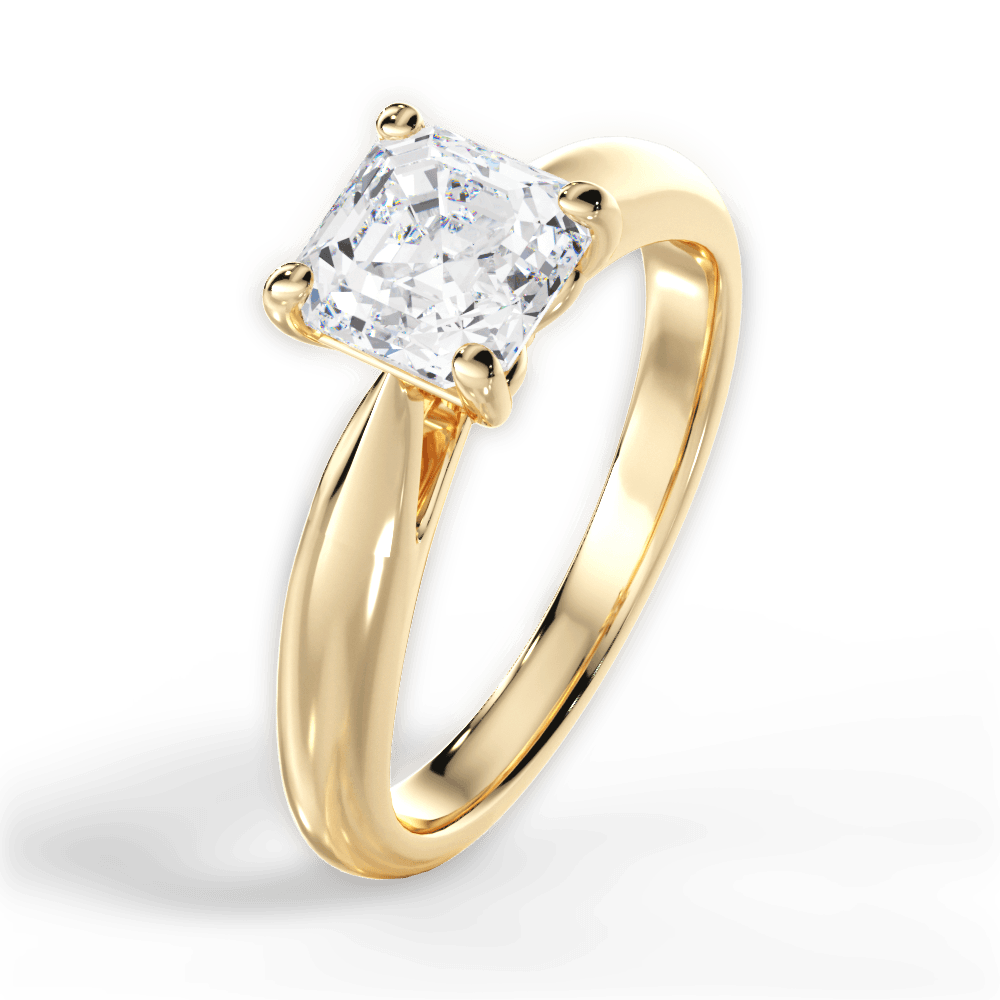 14kt Yellow Gold/18kt Yellow Gold/asscher/side