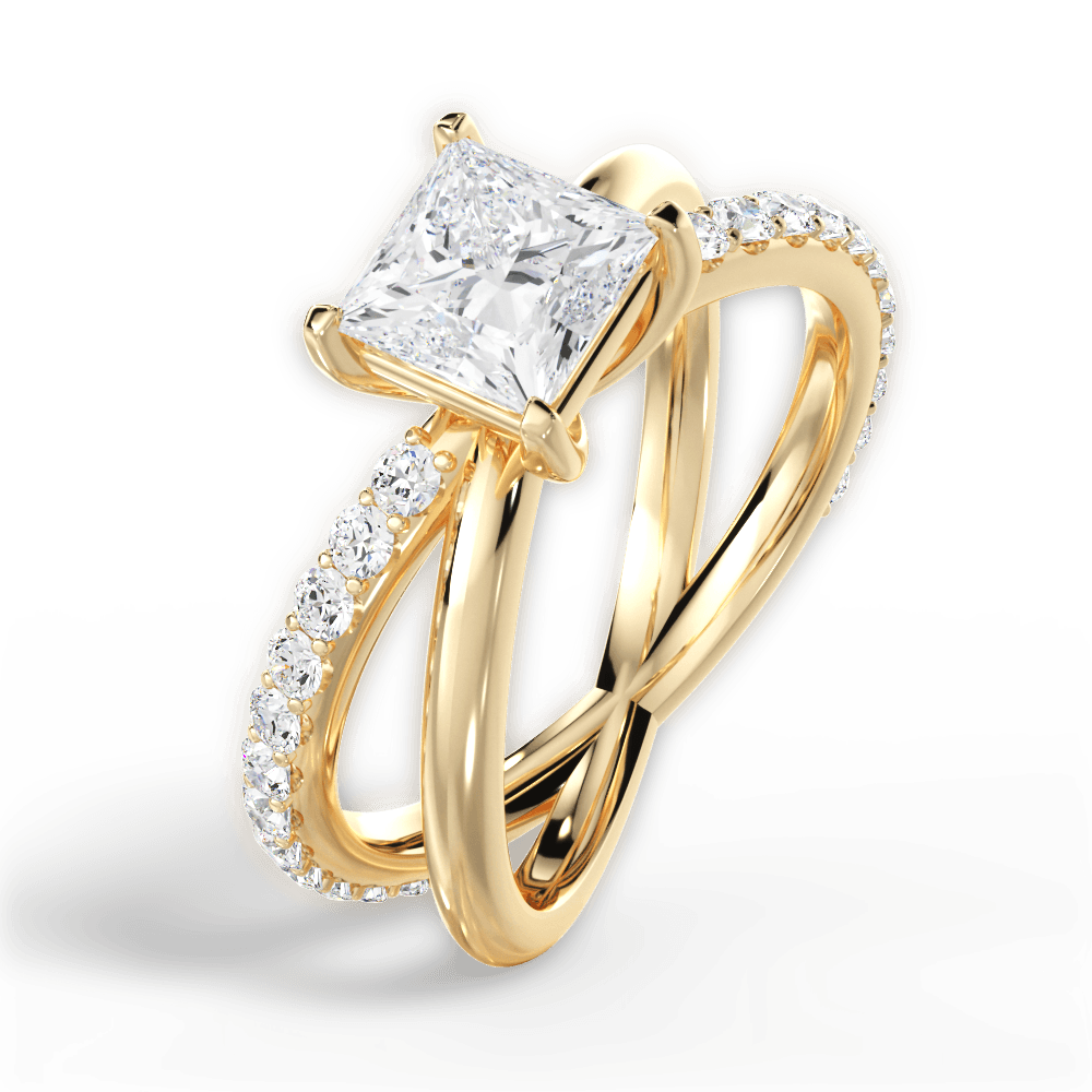 14kt Yellow Gold/18kt Yellow Gold/princess/side