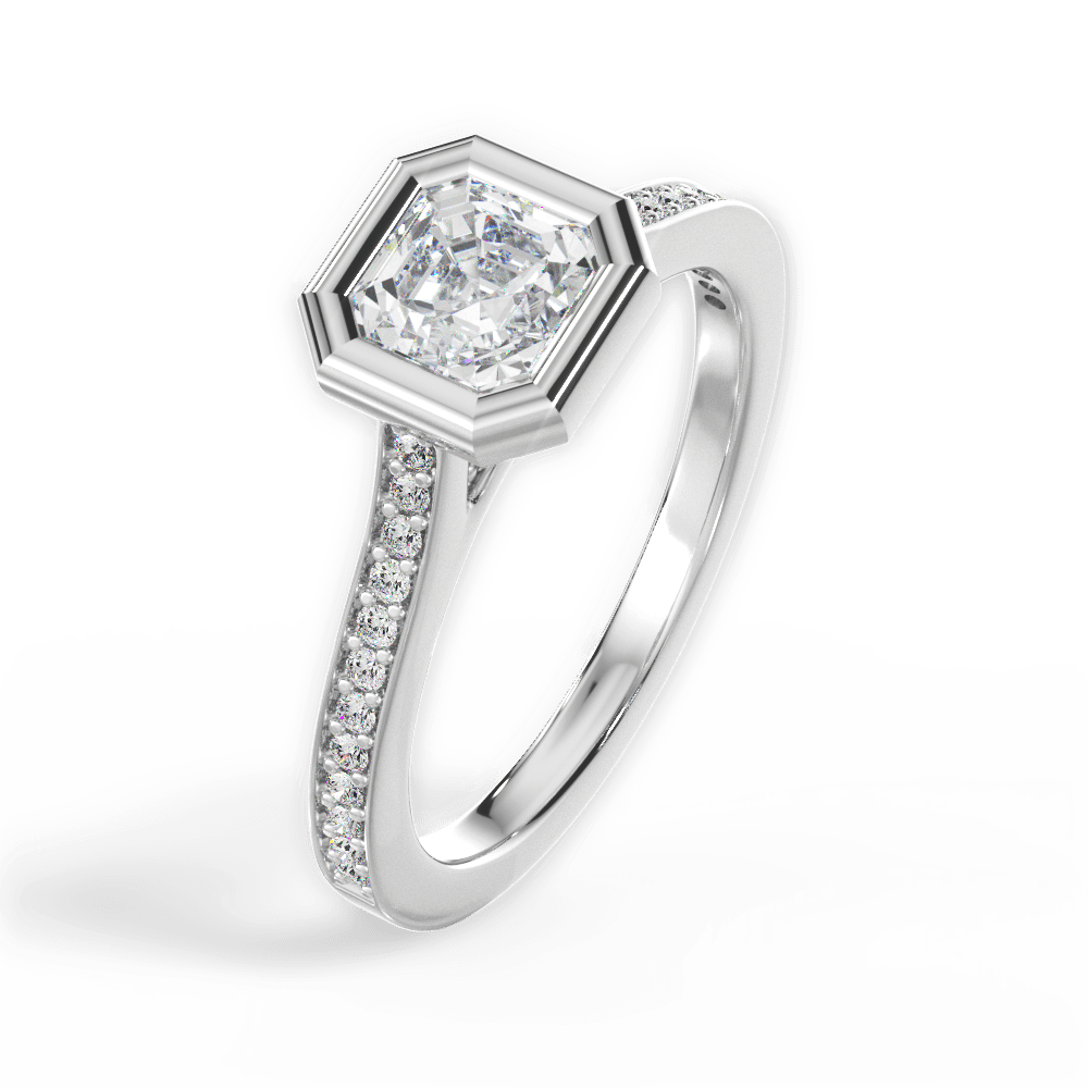 14kt White Gold/18kt White Gold/Platinum/asscher/side