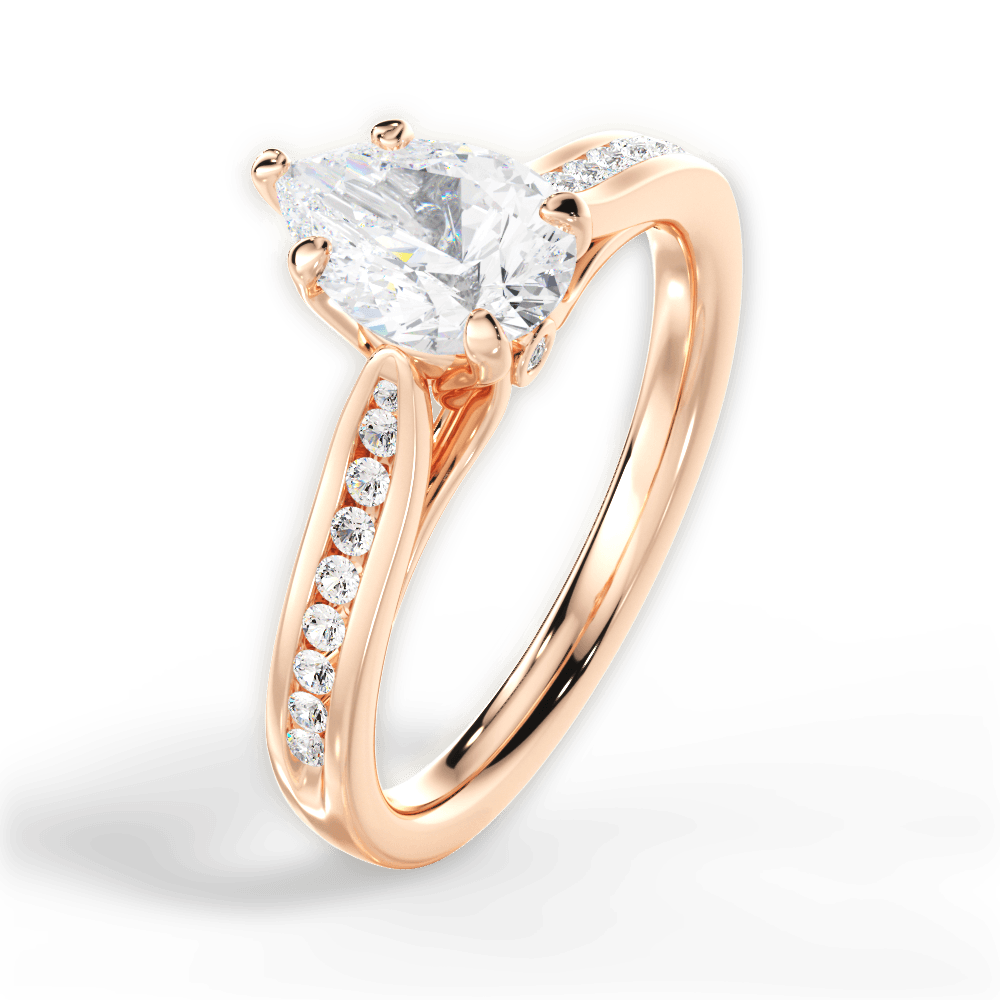 14kt Rose Gold/18kt Rose Gold/pear/side